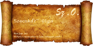 Szecskó Olga névjegykártya