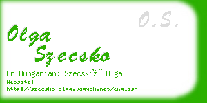 olga szecsko business card